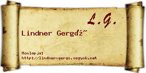 Lindner Gergő névjegykártya